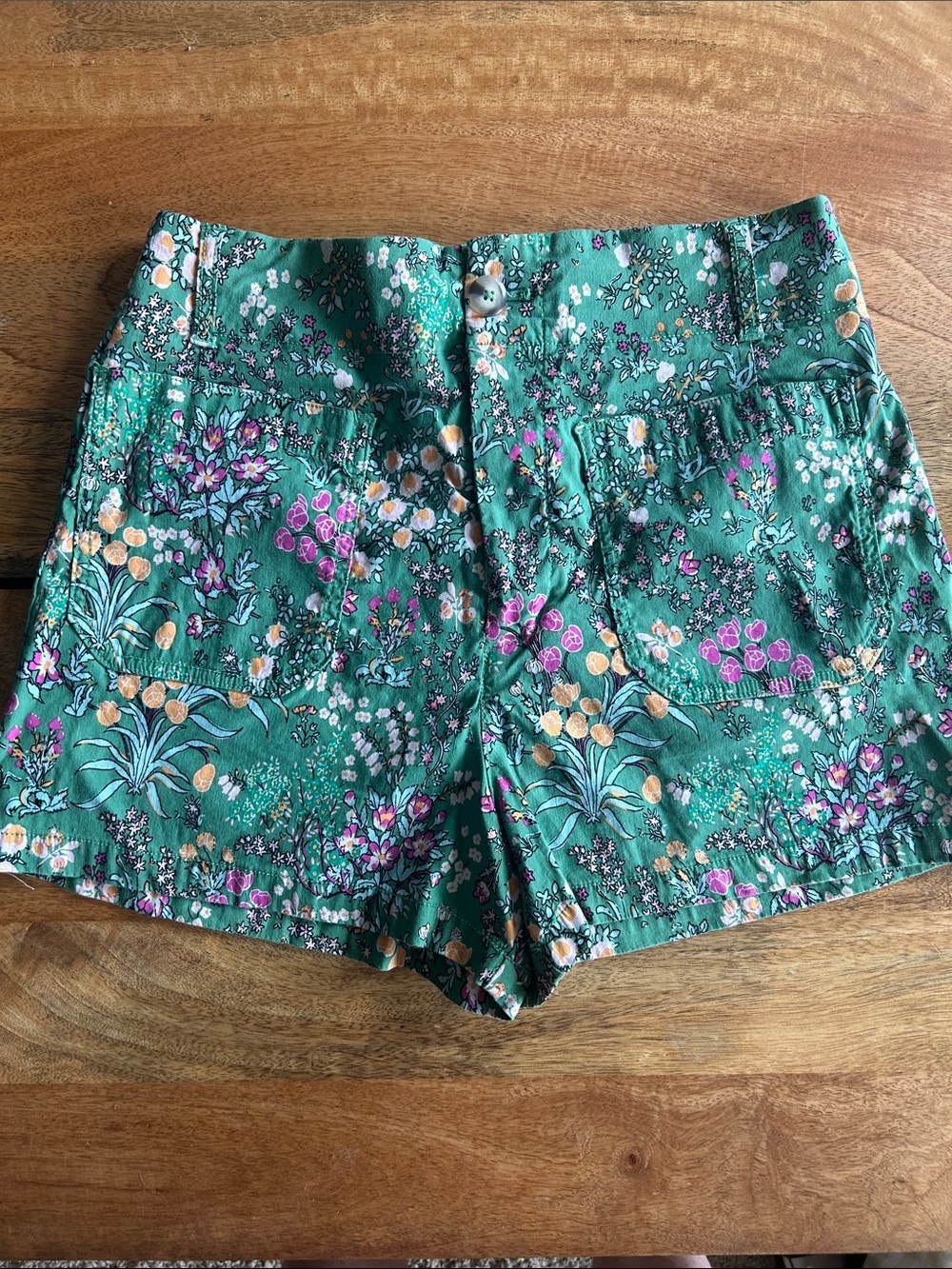 Maeve by Anthropologie The Colette Floral Green Women's Shorts